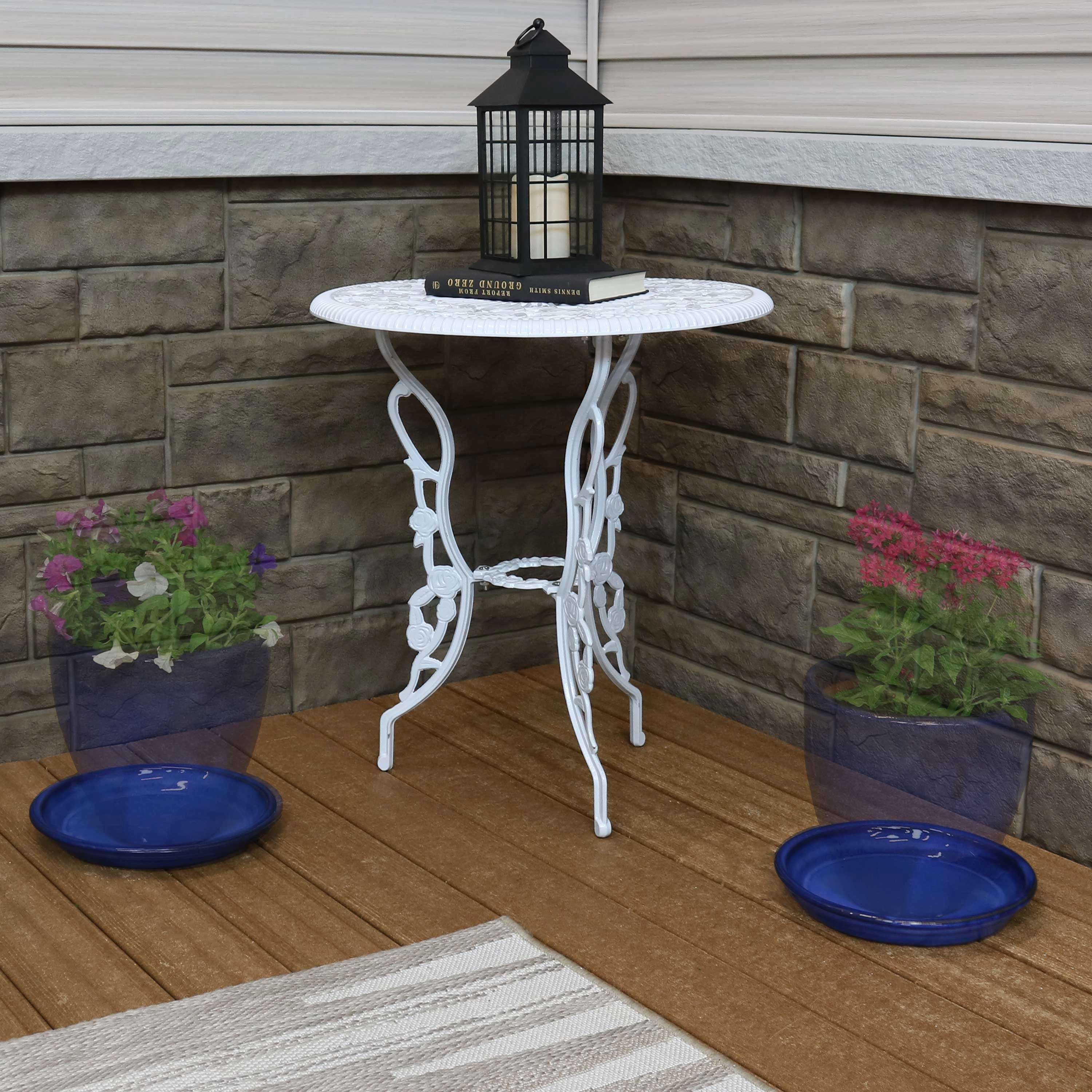 Sunnydaze Set of 2 Glazed Ceramic Planter Saucers
