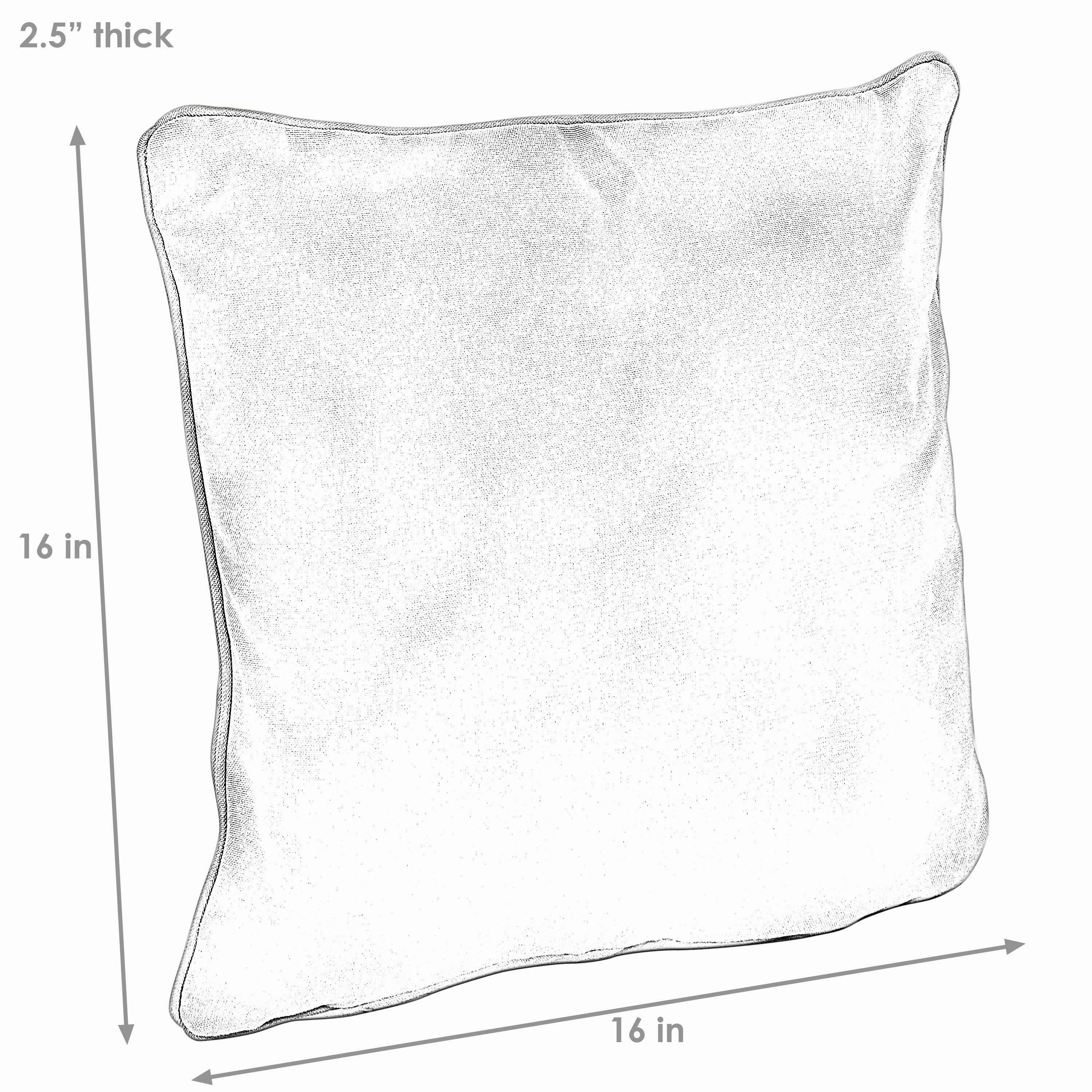 Sunnydaze Set of 2 Olefin Patio Outdoor Throw Pillows - 16" Square