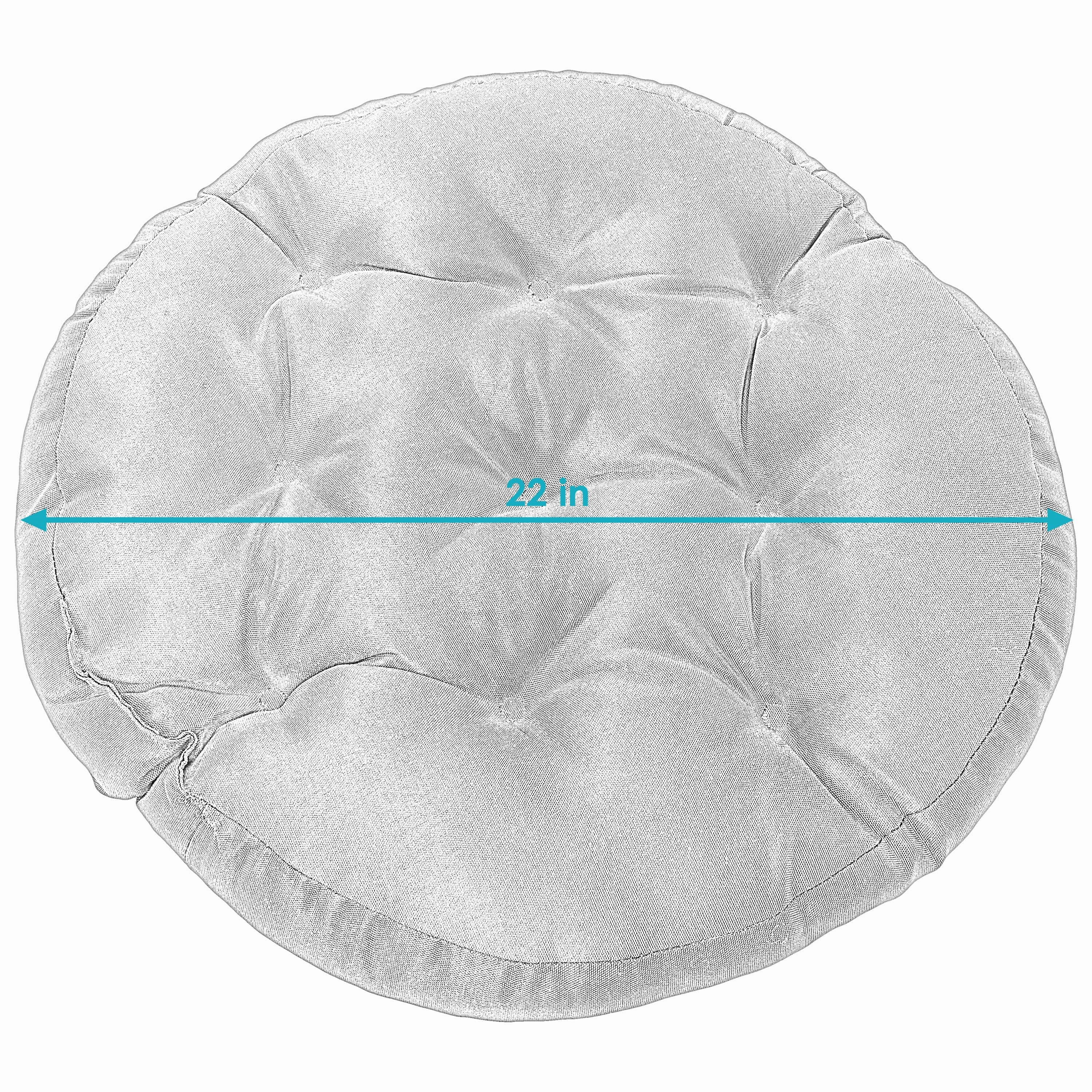 Sunnydaze Set of 2 Polyester Tufted Large Round Floor Cushions