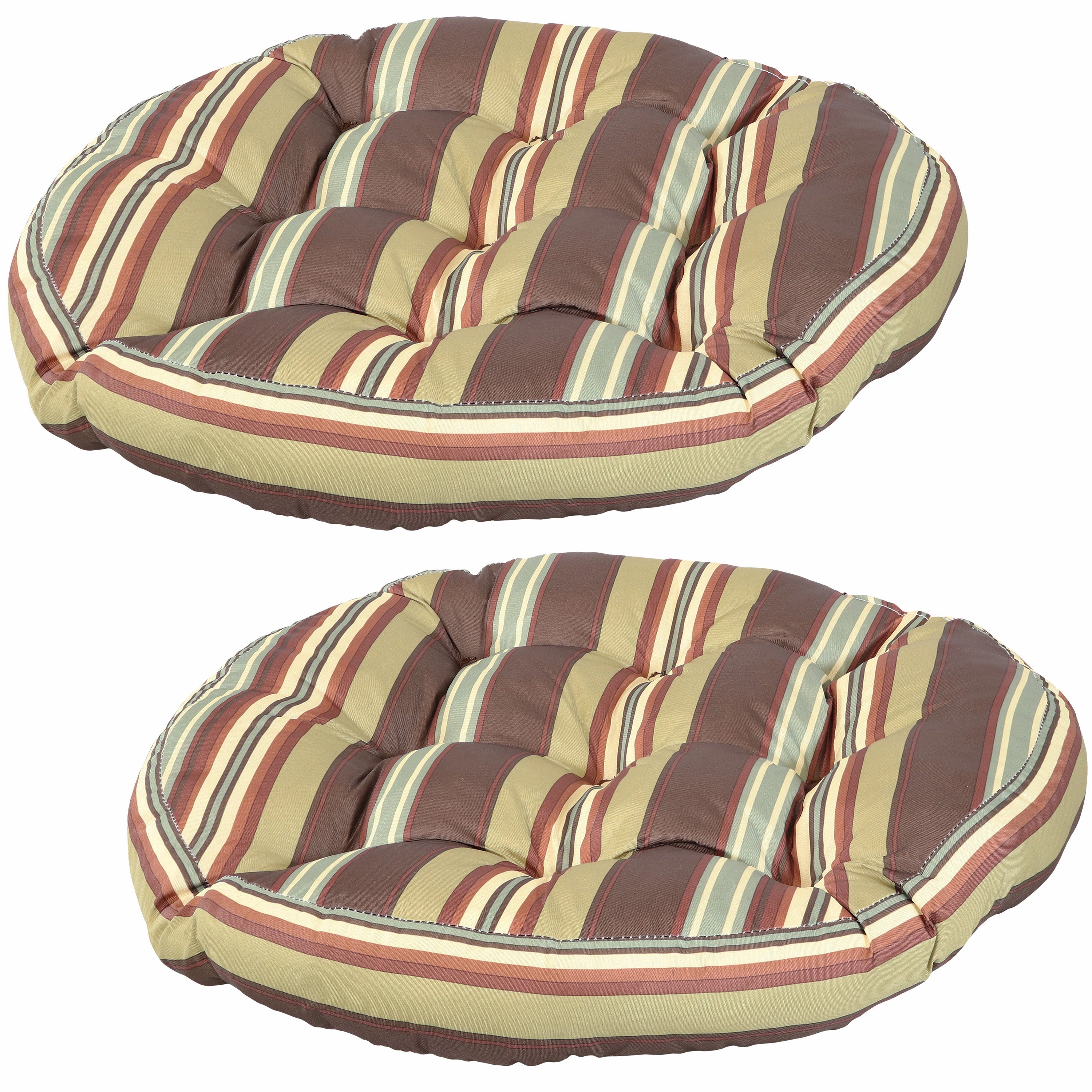 Sunnydaze Set of 2 Polyester Tufted Large Round Floor Cushions