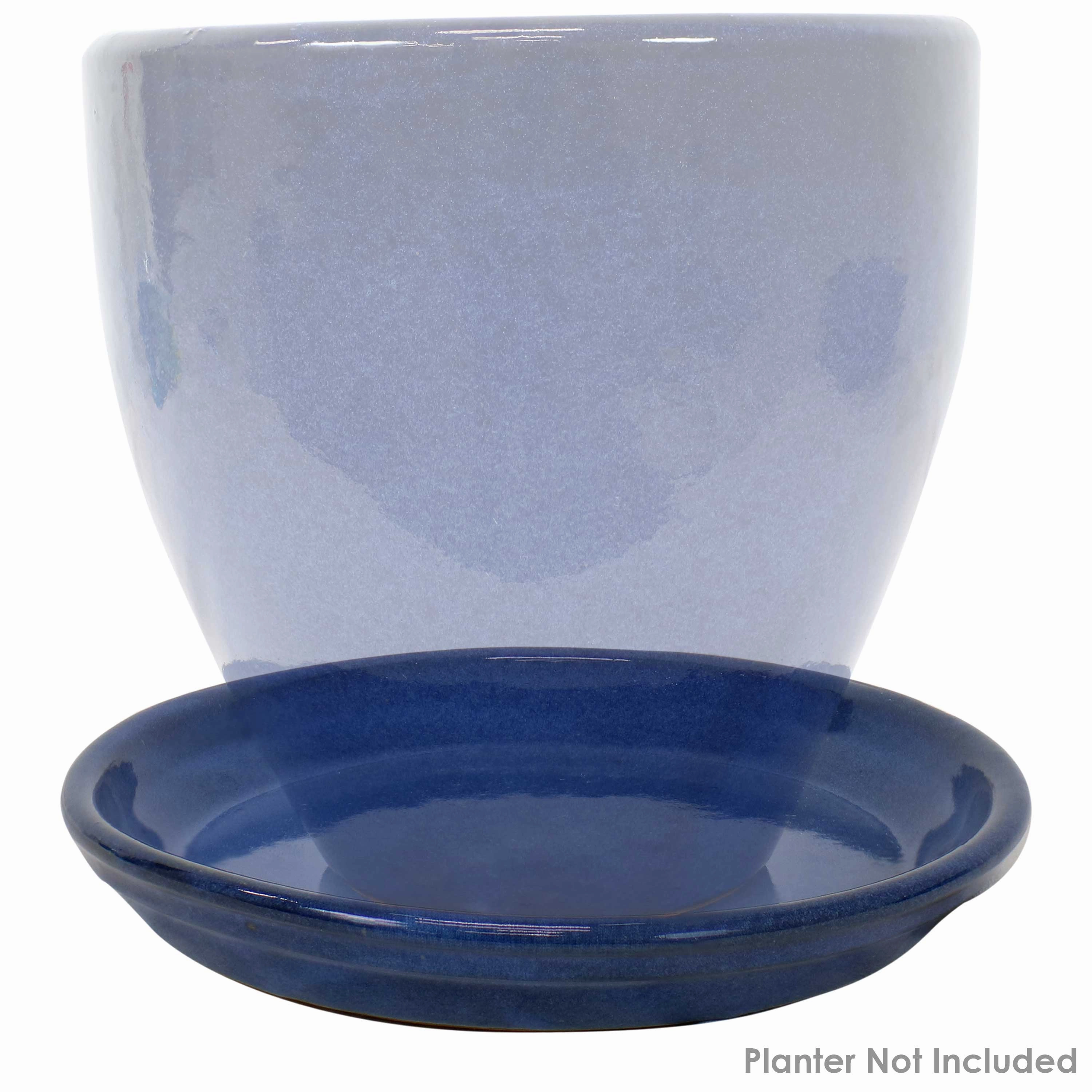 Sunnydaze Set of 4 Glazed Ceramic Planter Saucers