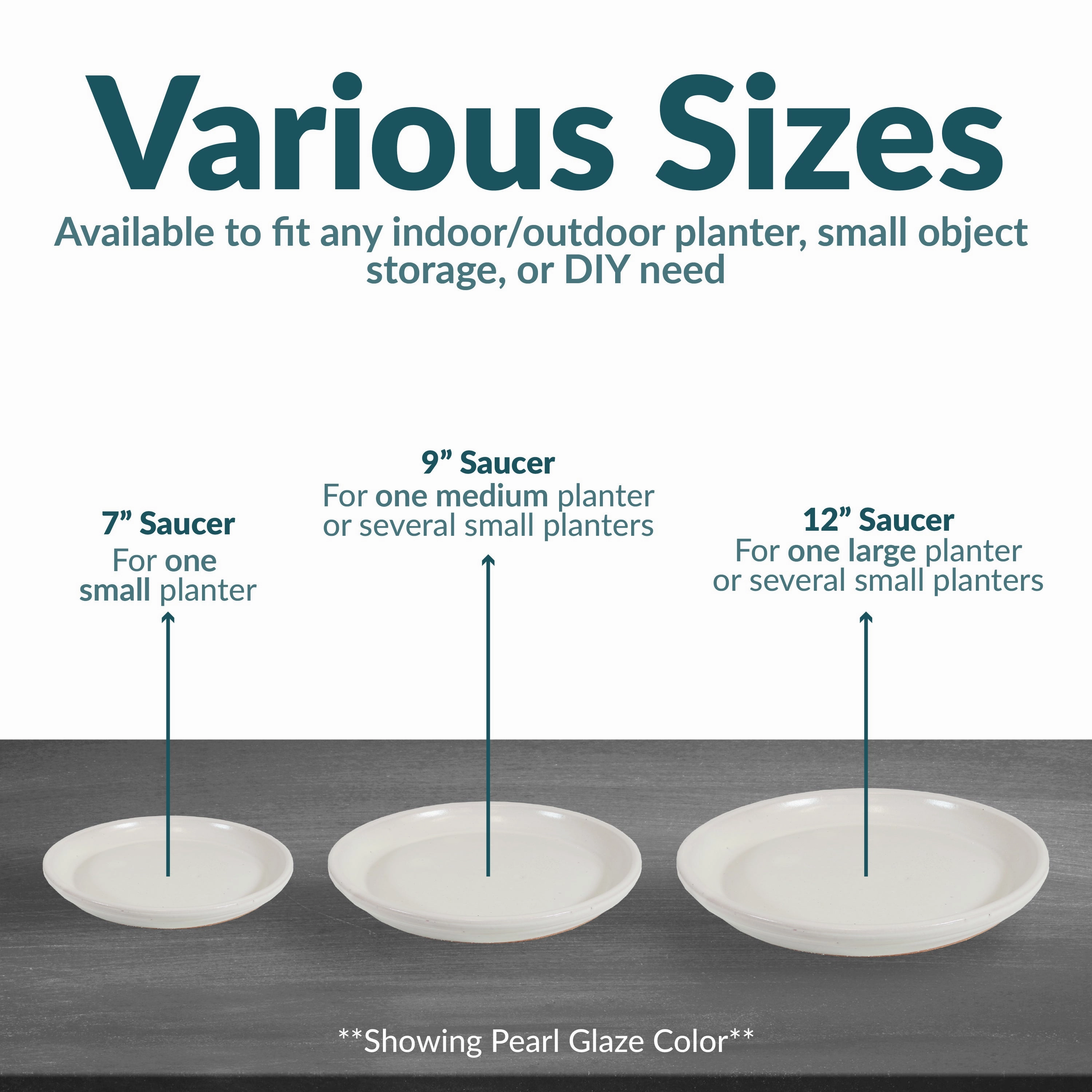 Sunnydaze Set of 4 Glazed Ceramic Planter Saucers