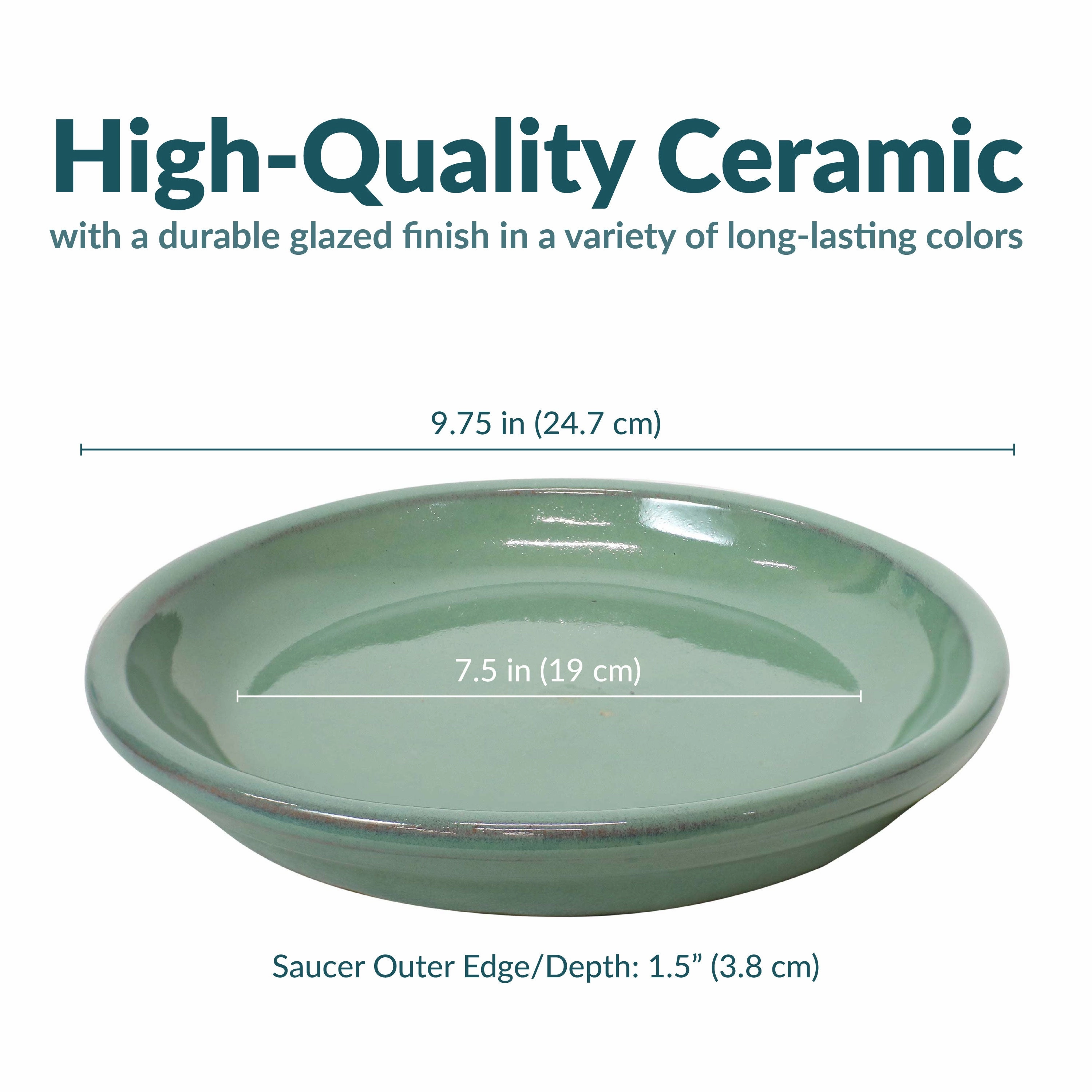 Sunnydaze Set of 4 Glazed Ceramic Planter Saucers