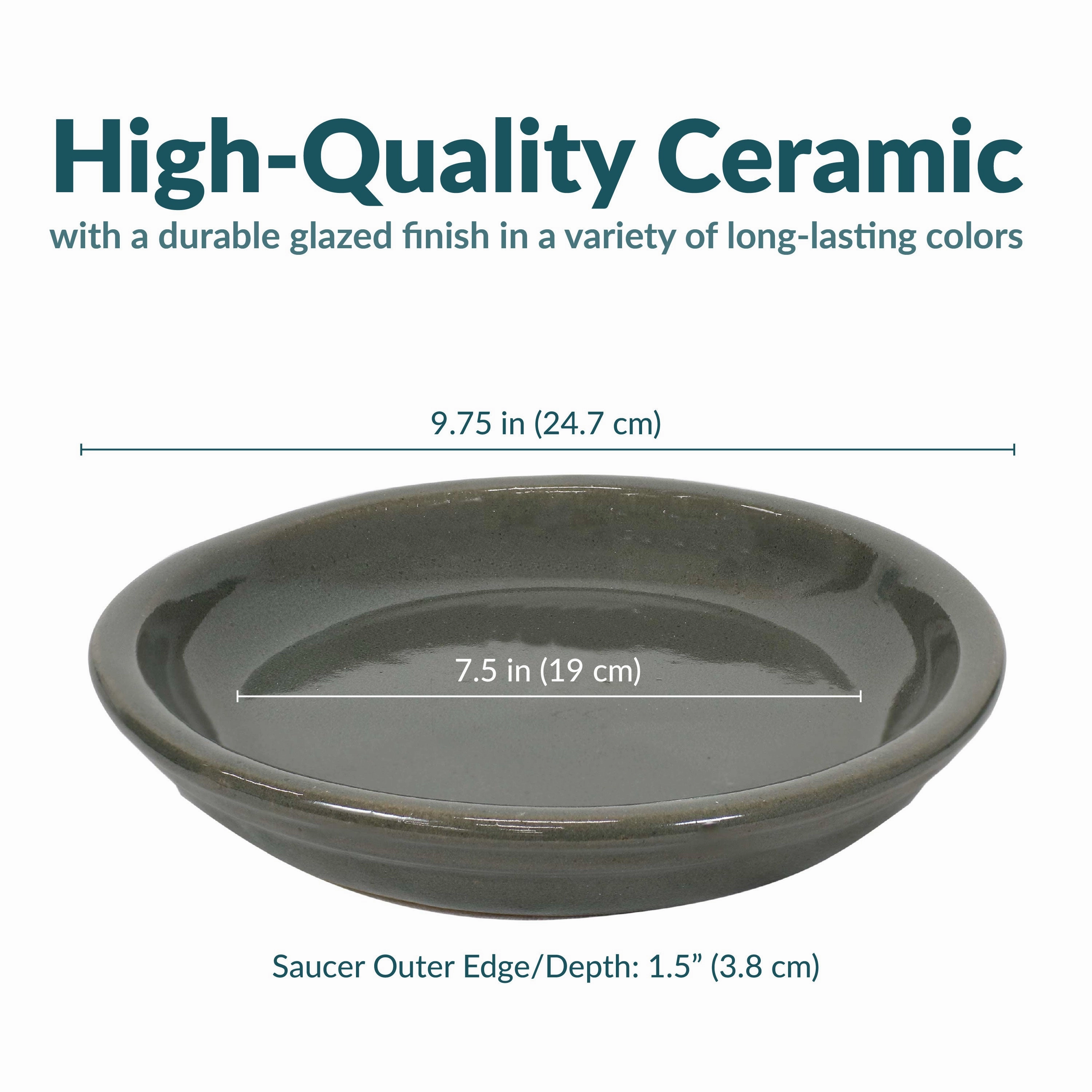 Sunnydaze Set of 4 Glazed Ceramic Planter Saucers
