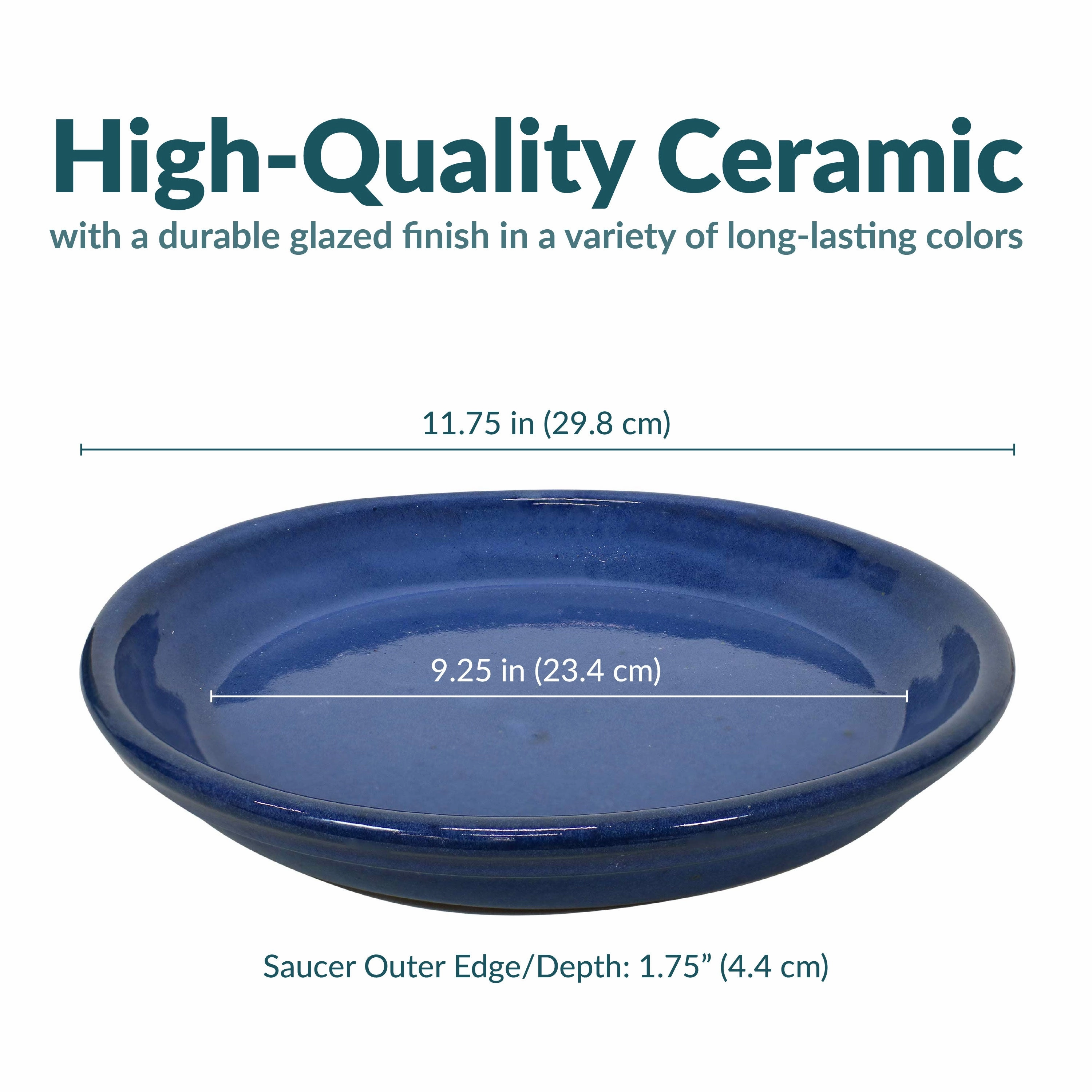 Sunnydaze Set of 4 Glazed Ceramic Planter Saucers