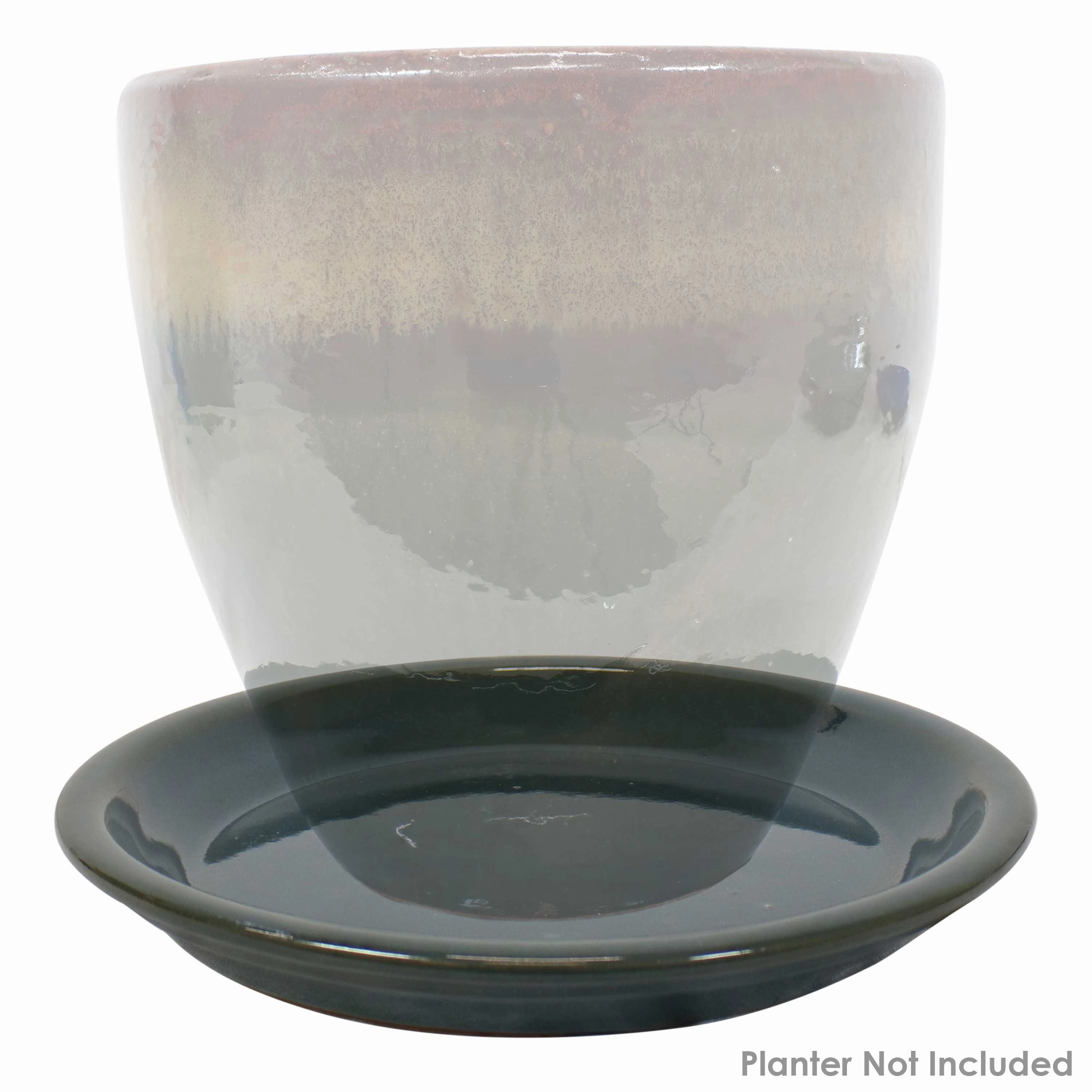 Sunnydaze Set of 4 Glazed Ceramic Planter Saucers