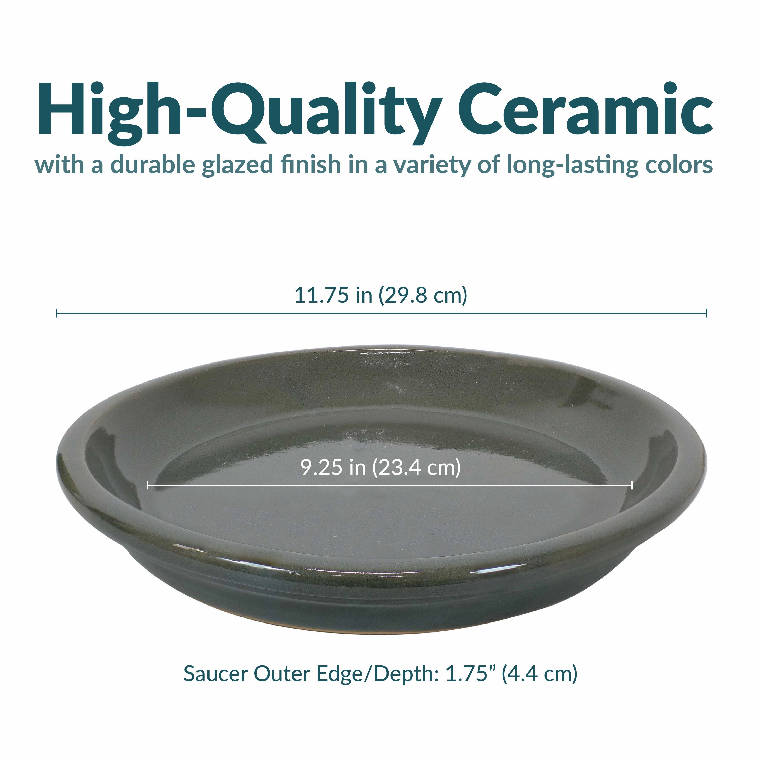 Sunnydaze Set of 4 Glazed Ceramic Planter Saucers