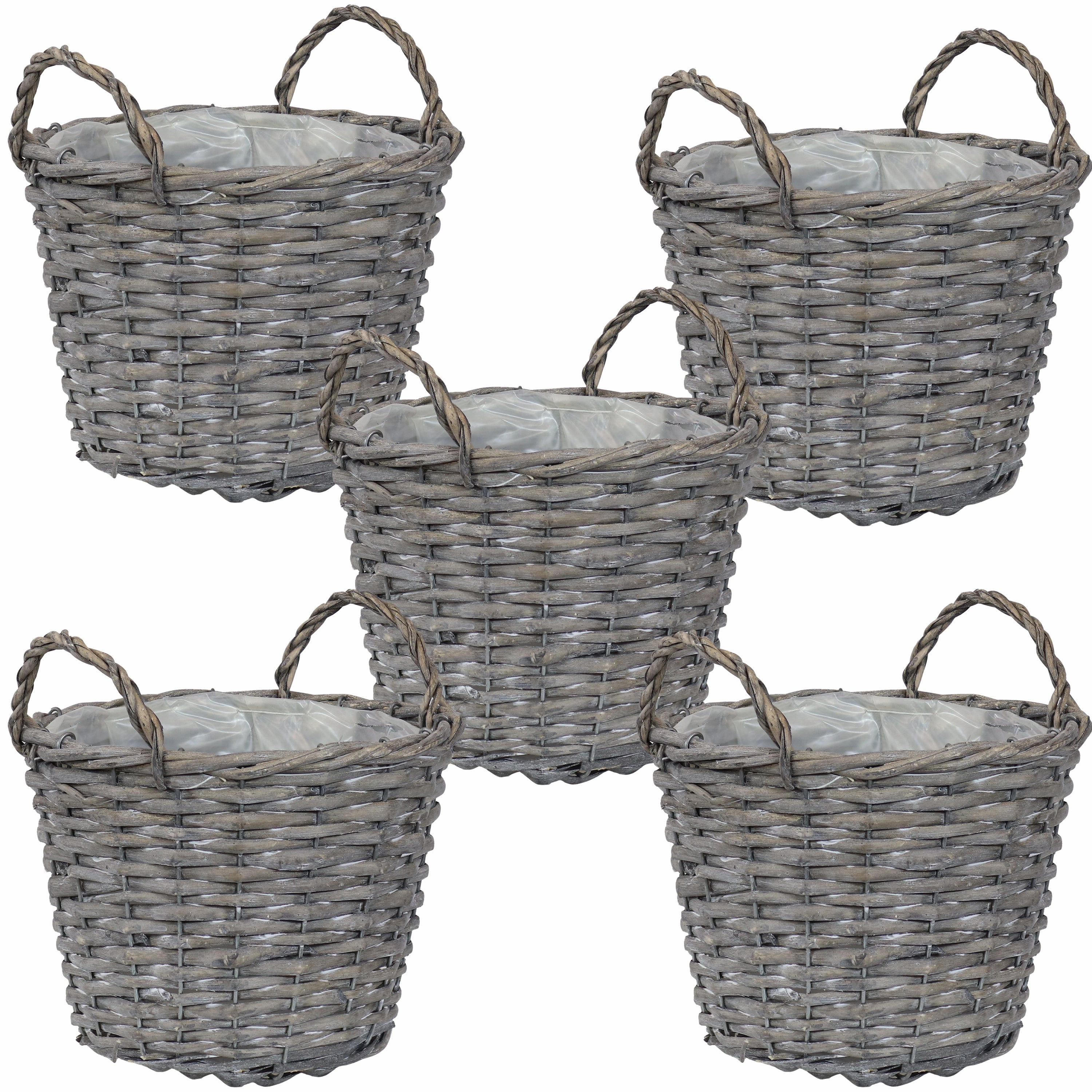 Sunnydaze Set of 5 Willow Wicker Basket Planters
