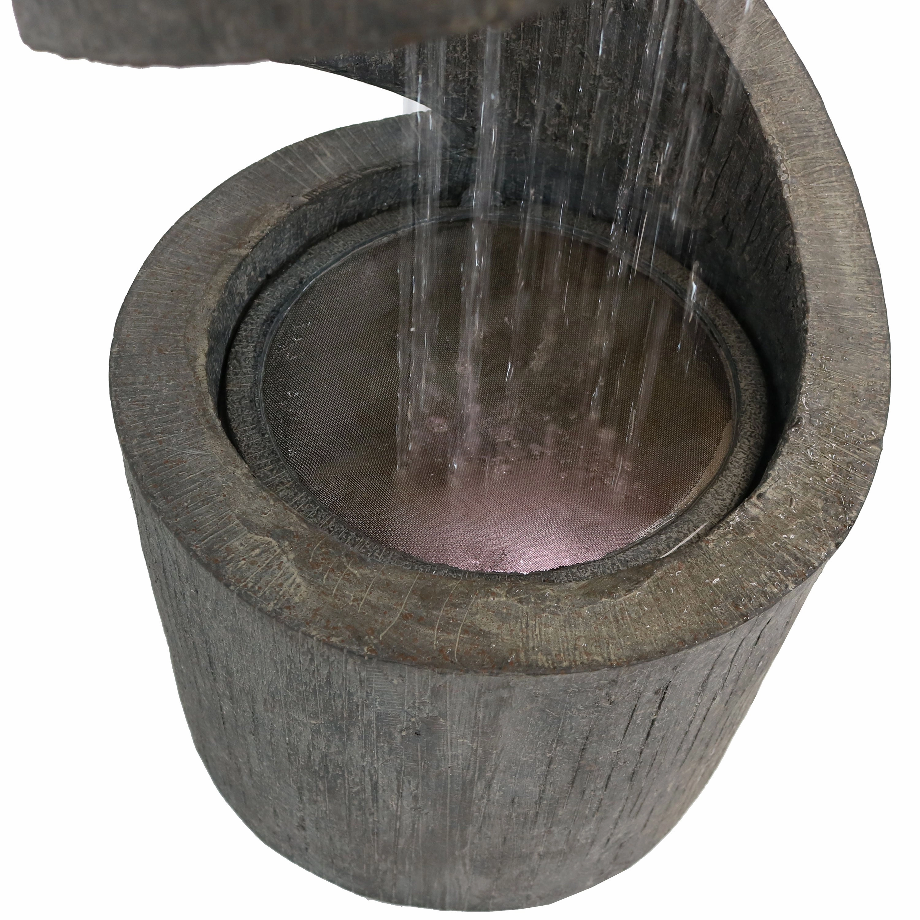 Sunnydaze Showering Spiral Electric Water Fountain with LED Light - 31"