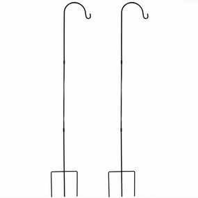 Sunnydaze Single Shepherd Hooks - Set of 2 - 82" decorative outdoor planter box designs