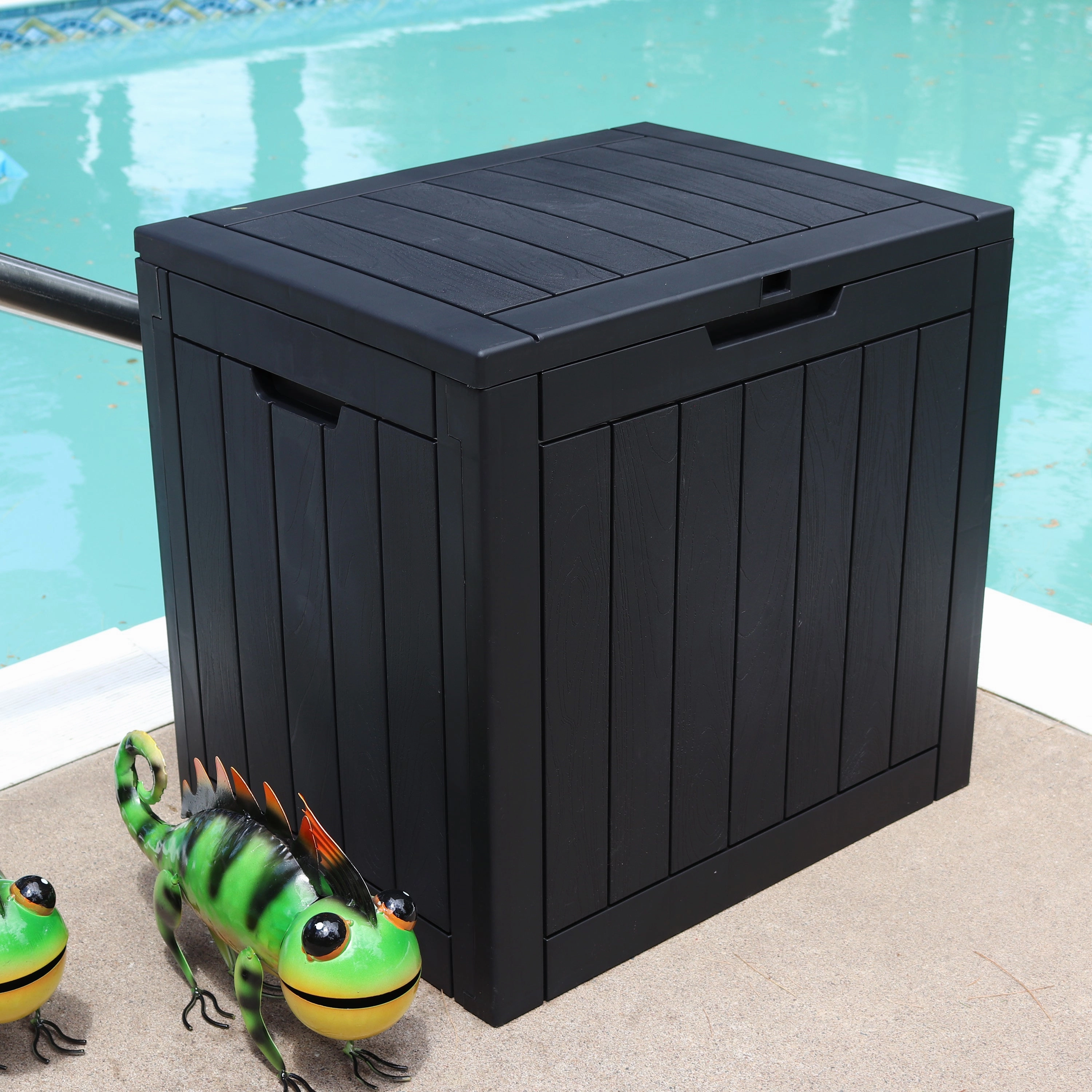Sunnydaze Small Deck Box with Storage and Lockable Lid - 32 Gal.