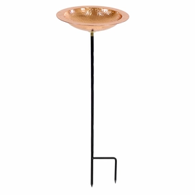 Sunnydaze Standing Hand-Hammered Copper Bird Bath or Bird Feederoutdoor garden decorative ornaments