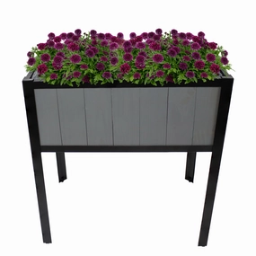 Sunnydaze Steel-Framed Acacia Wood Raised Garden Bed with Legs - 30.75" H decorative outdoor planter box designs