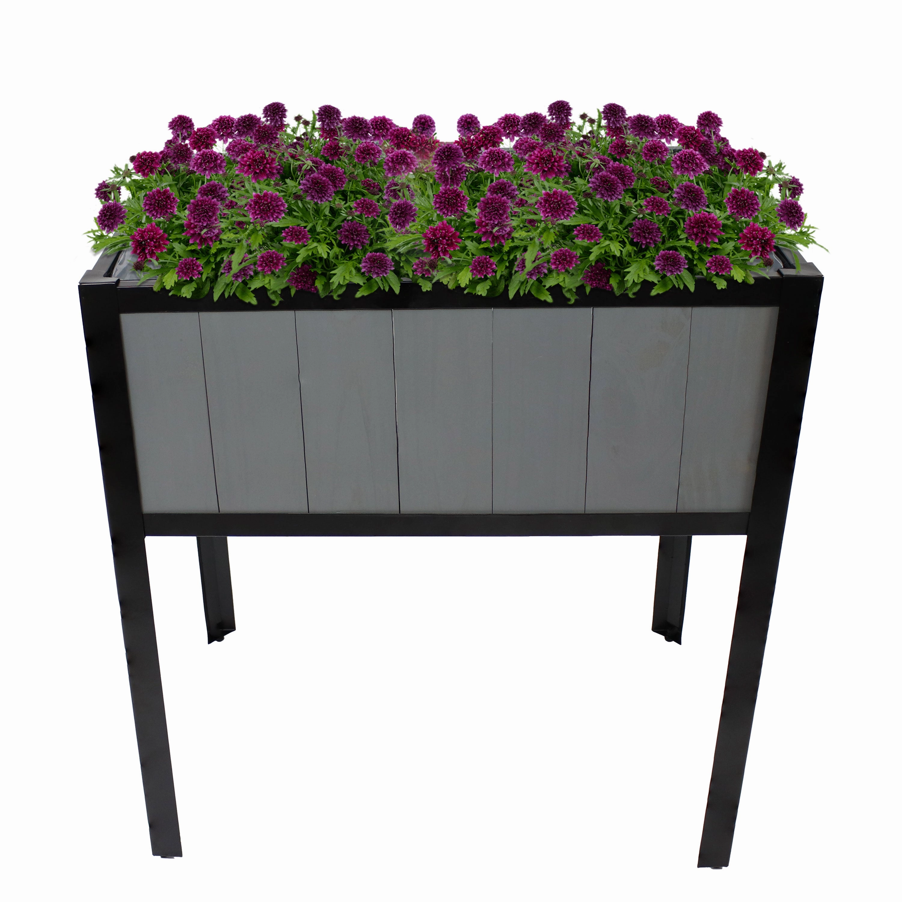 Sunnydaze Steel-Framed Acacia Wood Raised Garden Bed with Legs - 30.75" H decorative outdoor planter box designs
