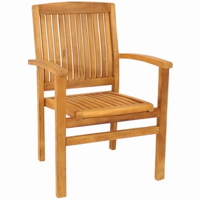 Sunnydaze Teak Wood Stackable Outdoor Patio Dining Chairoutdoor patio furniture set