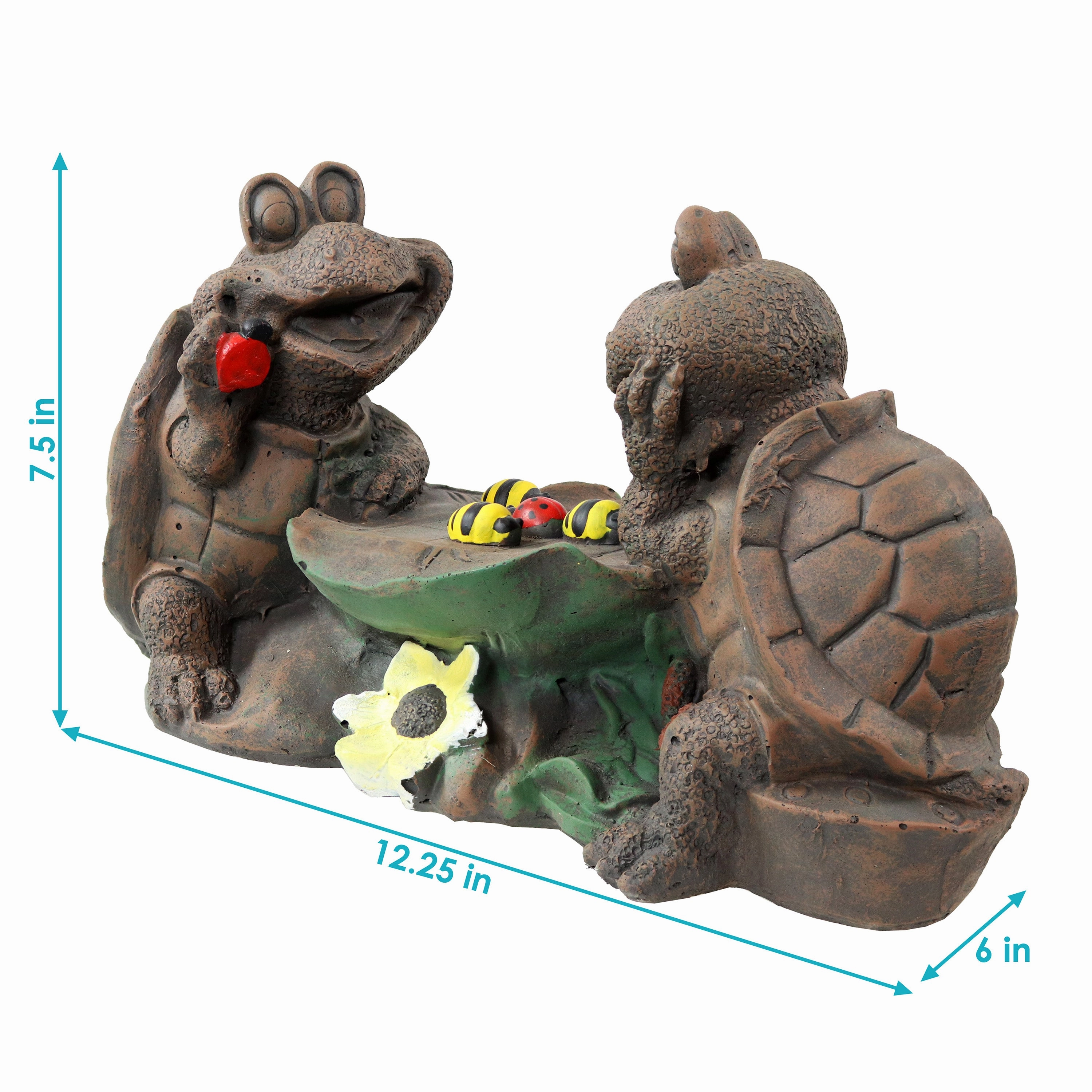 Sunnydaze Tic Tac Toe Turtles Concrete Garden Statue - 7.5" H
