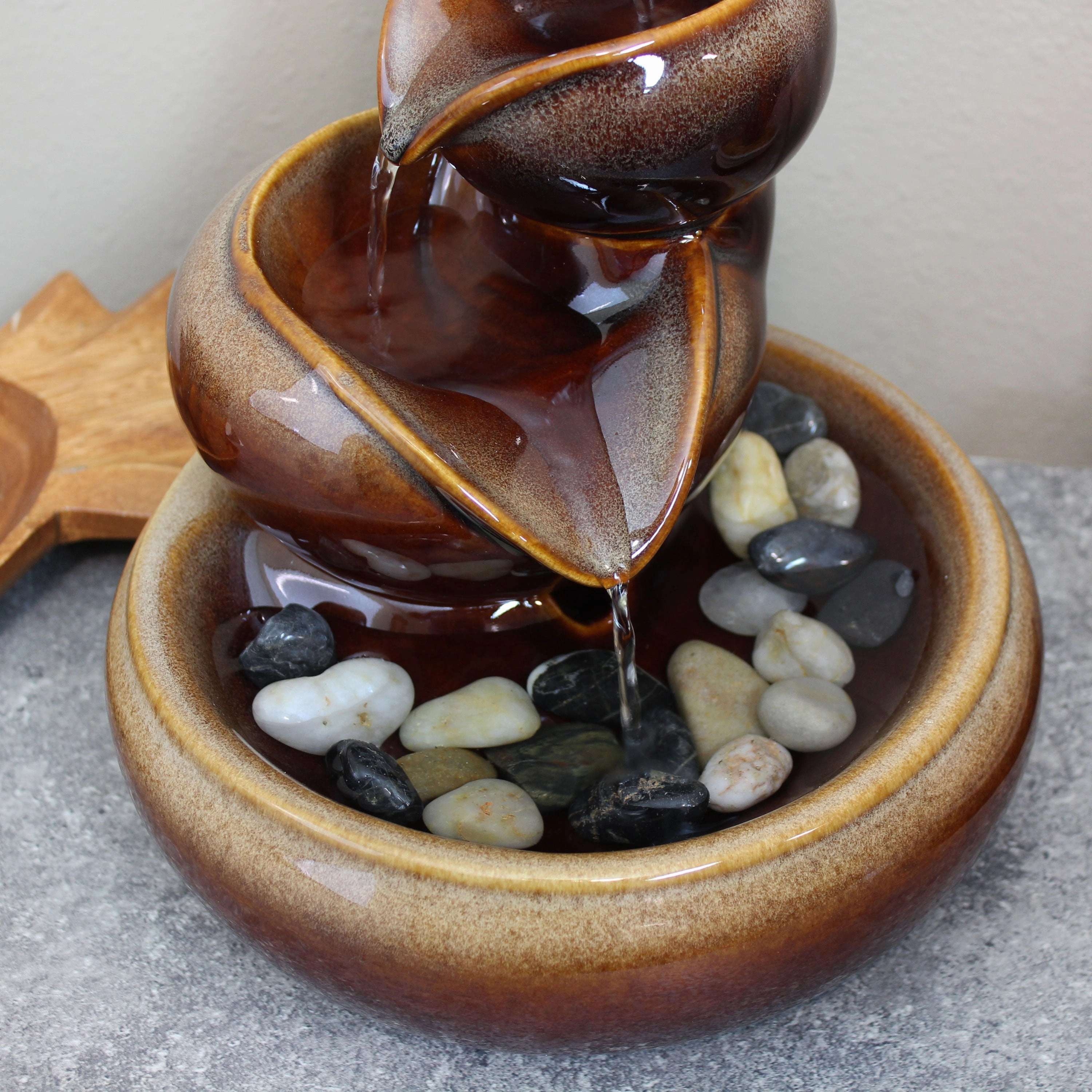 Sunnydaze Tiered Vessels Indoor Ceramic Indoor Water Fountain - 10"