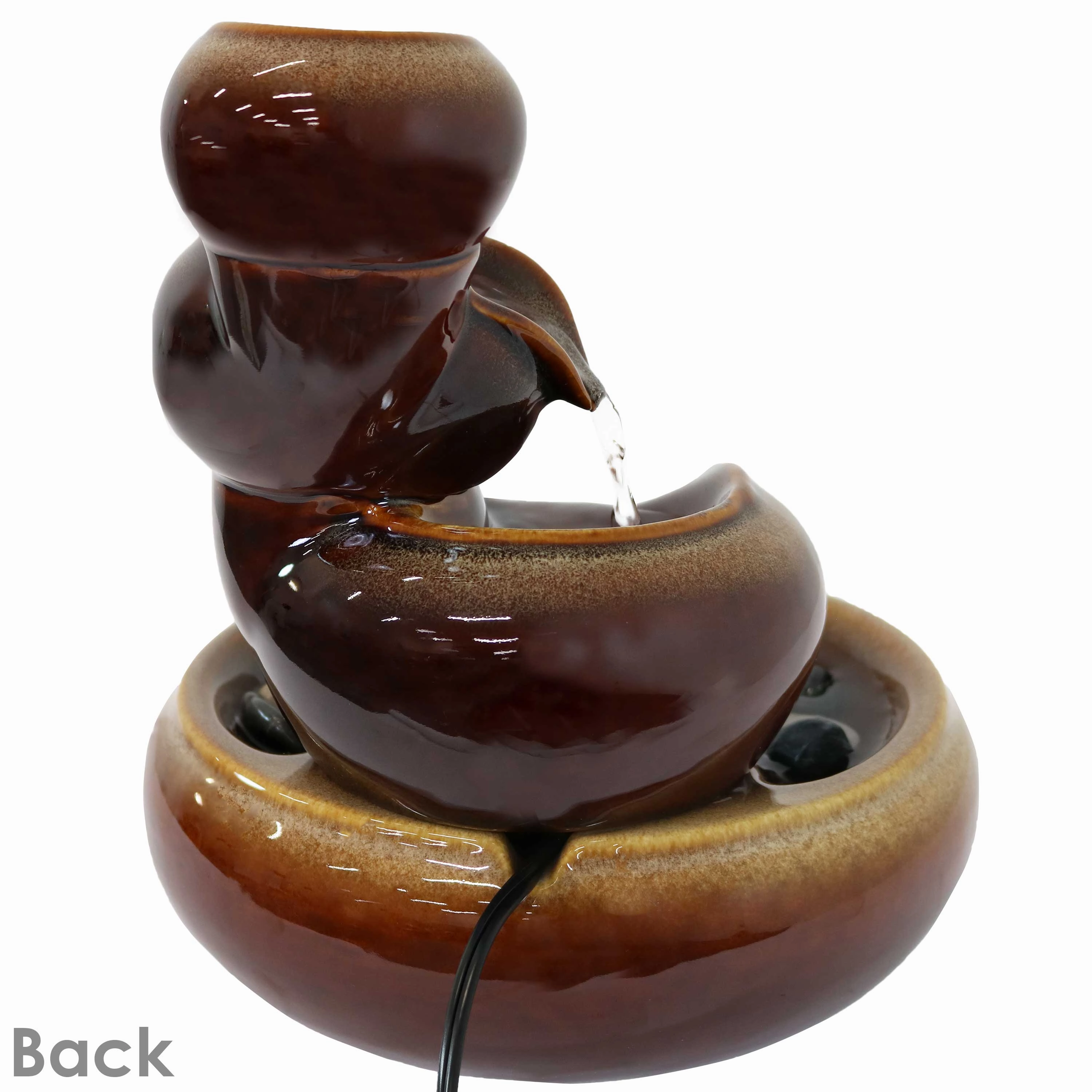 Sunnydaze Tiered Vessels Indoor Ceramic Indoor Water Fountain - 10"