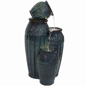 Sunnydaze Tour de Vase Ceramic Outdoor Water Fountain - 27"outdoor garden water fountain