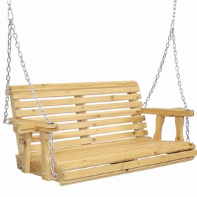 Sunnydaze Traditional Wooden Porch Swing with Hanging Chains - 58.5" Woutdoor patio furniture set