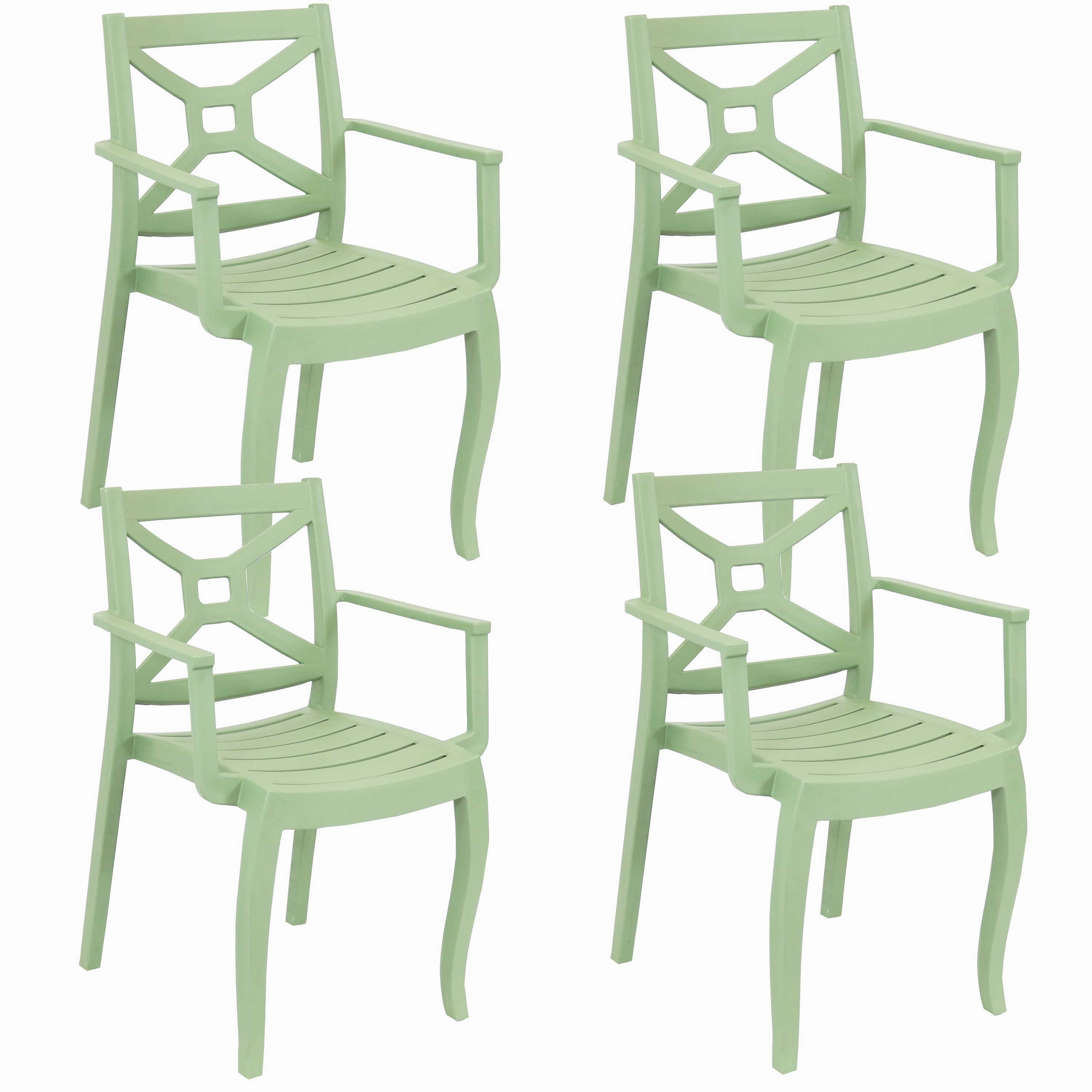 Sunnydaze Tristana Plastic Outdoor Dining Armchair