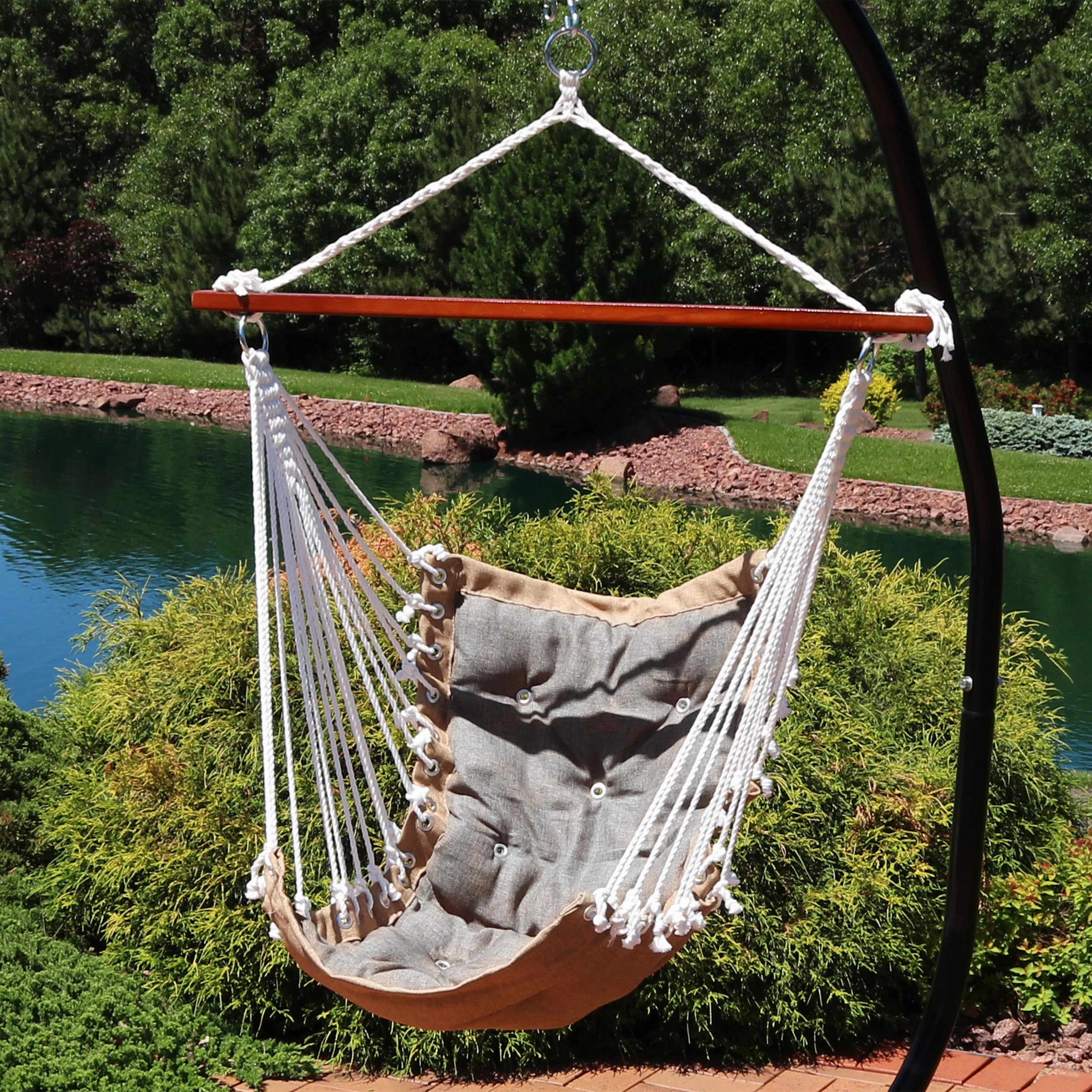 Sunnydaze Tufted Victorian Outdoor Hammock Chair Swing