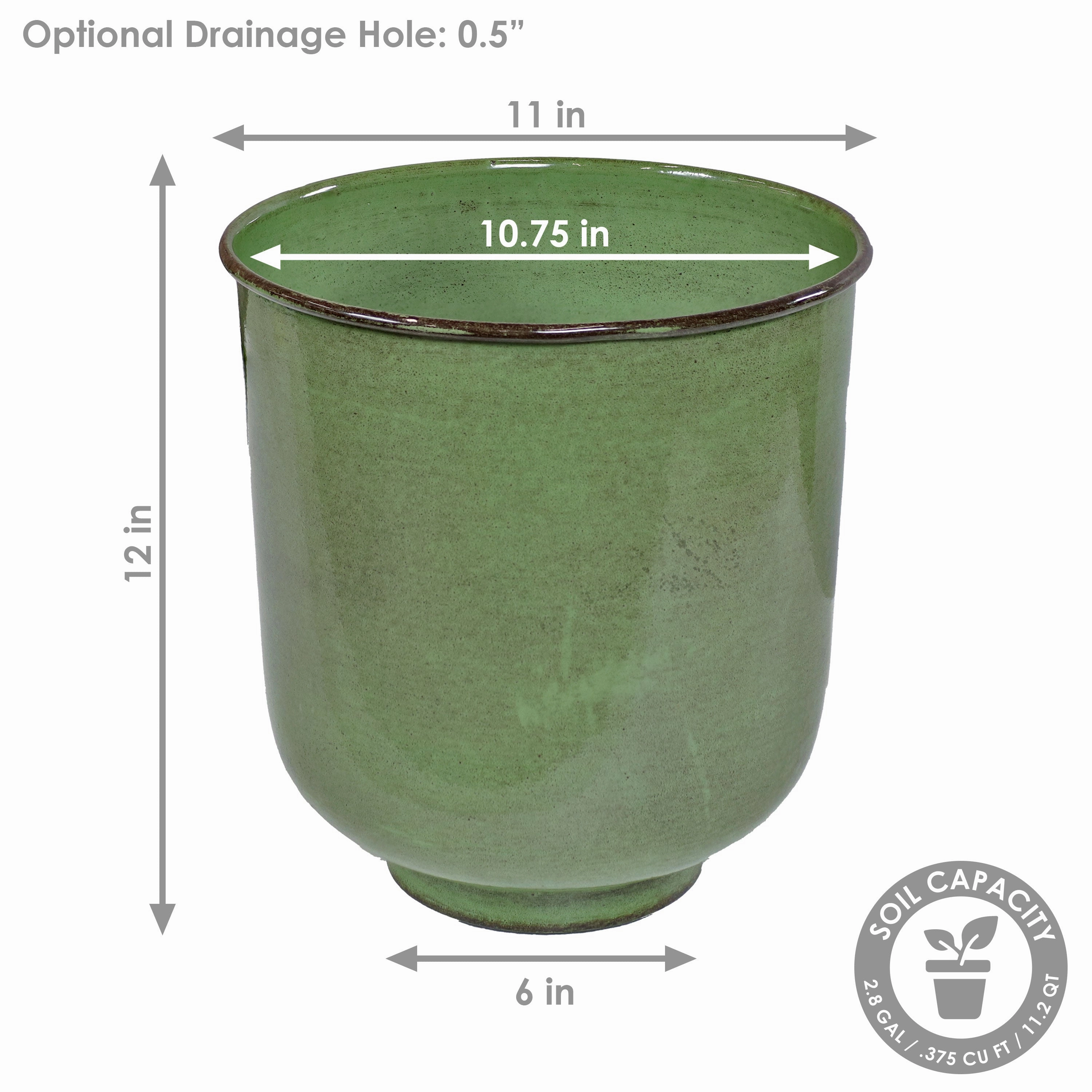 Sunnydaze Vivian Metal Outdoor Plant Pots - 11"