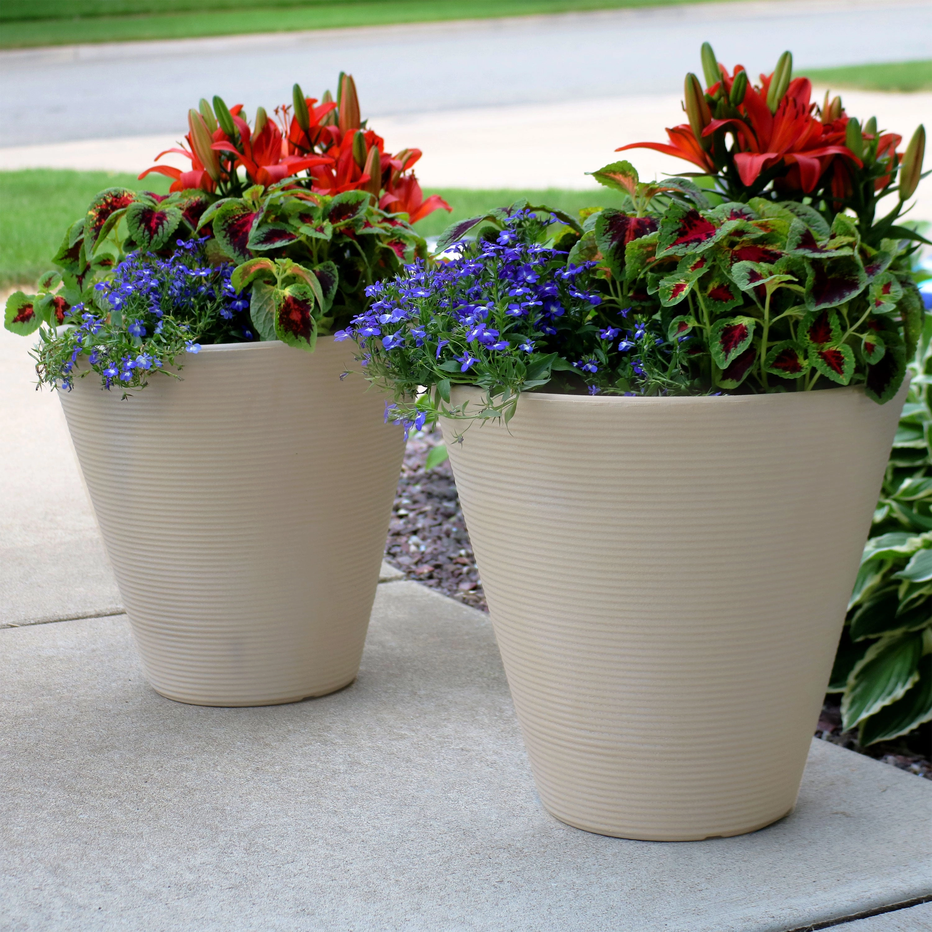 Sunnydaze Walter Outdoor Planter - Antique White - 15.5"