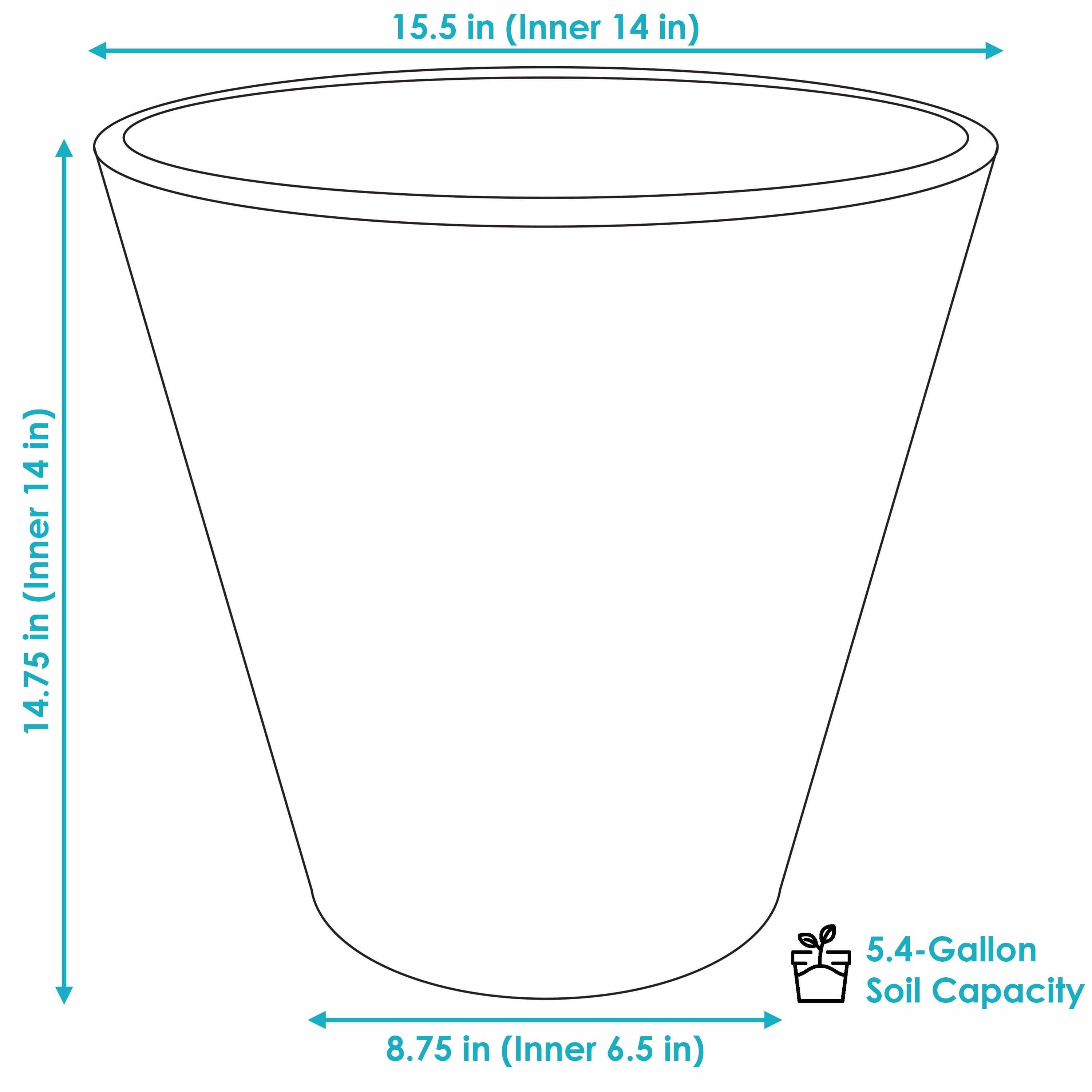 Sunnydaze Walter Outdoor Planter - Antique White - 15.5"