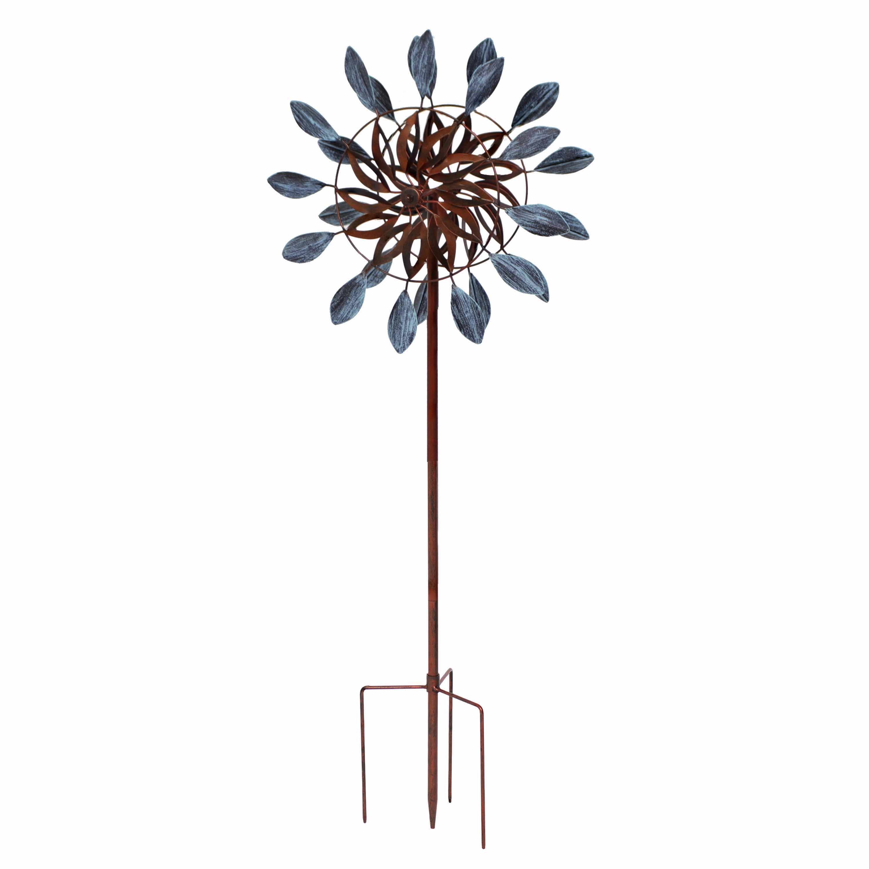 Sunnydaze Whirling Petals Metal Garden Wind Spinner - 48" Houtdoor garden decorative ornaments