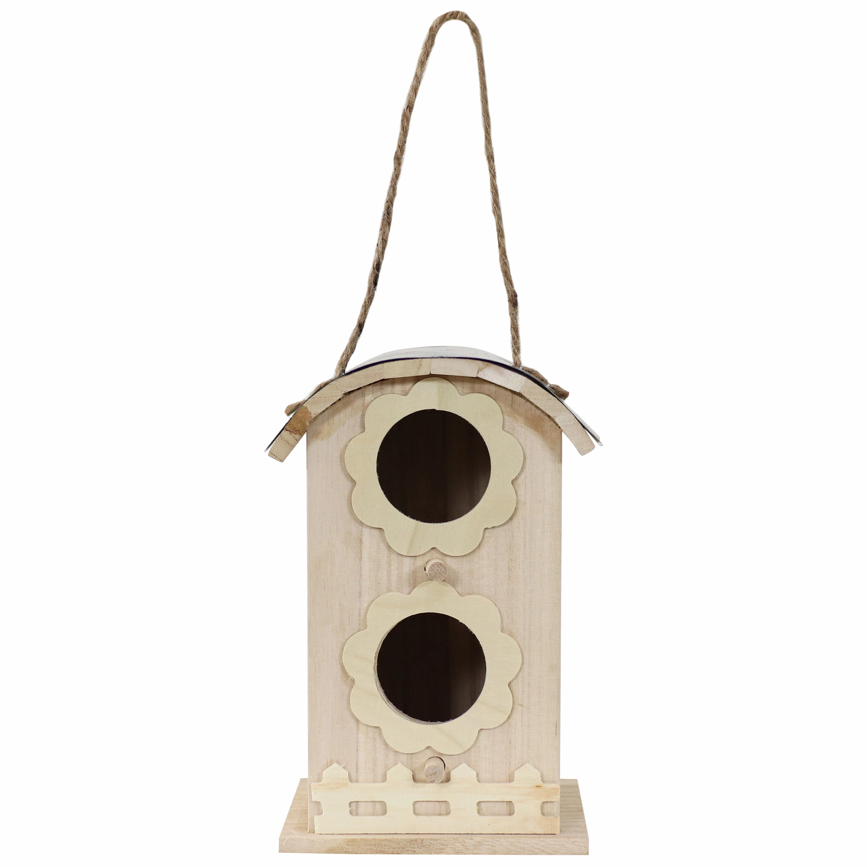 Sunnydaze Wooden Bungalow Outdoor Hanging Bird House - 7"