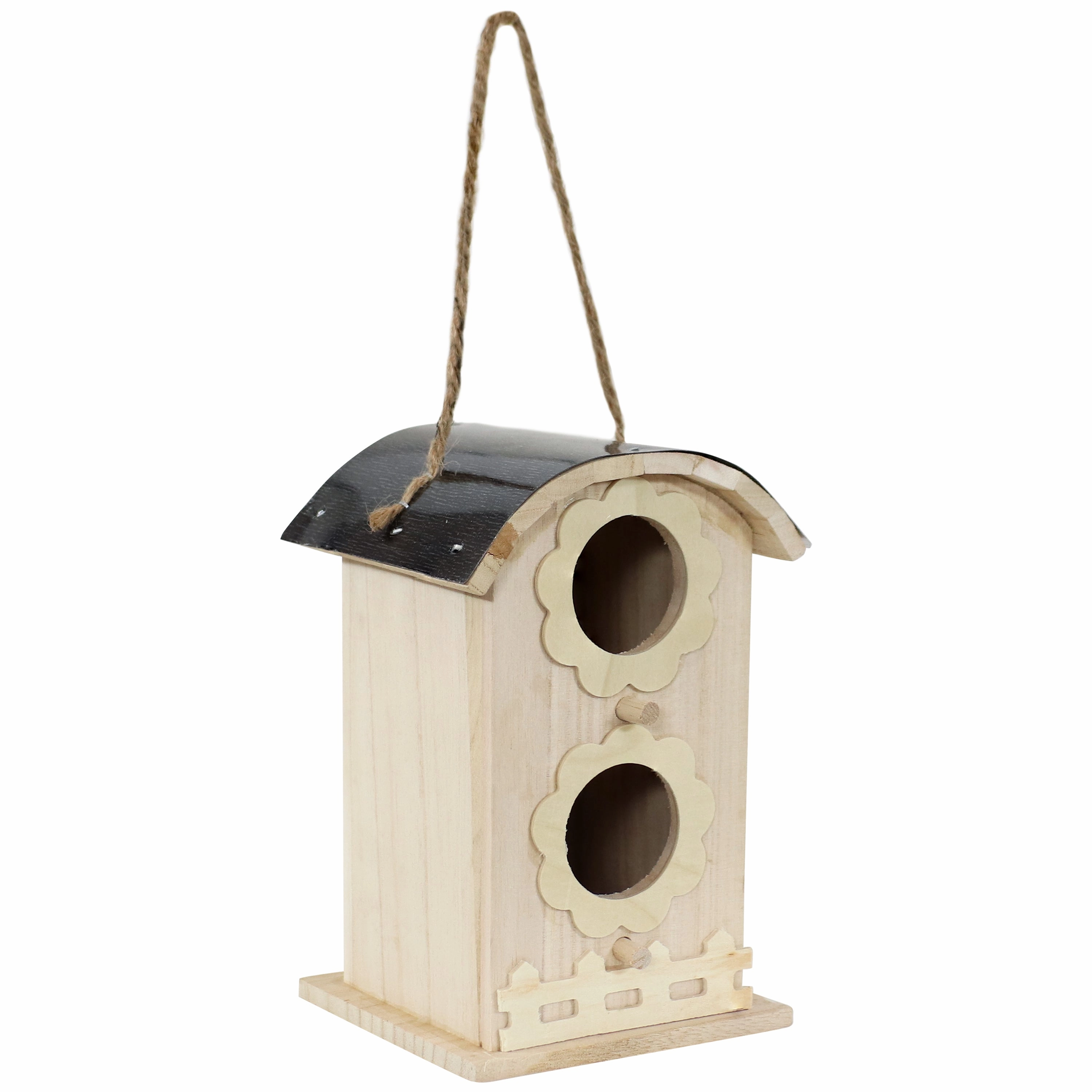 Sunnydaze Wooden Bungalow Outdoor Hanging Bird House - 7"outdoor garden decorative ornaments