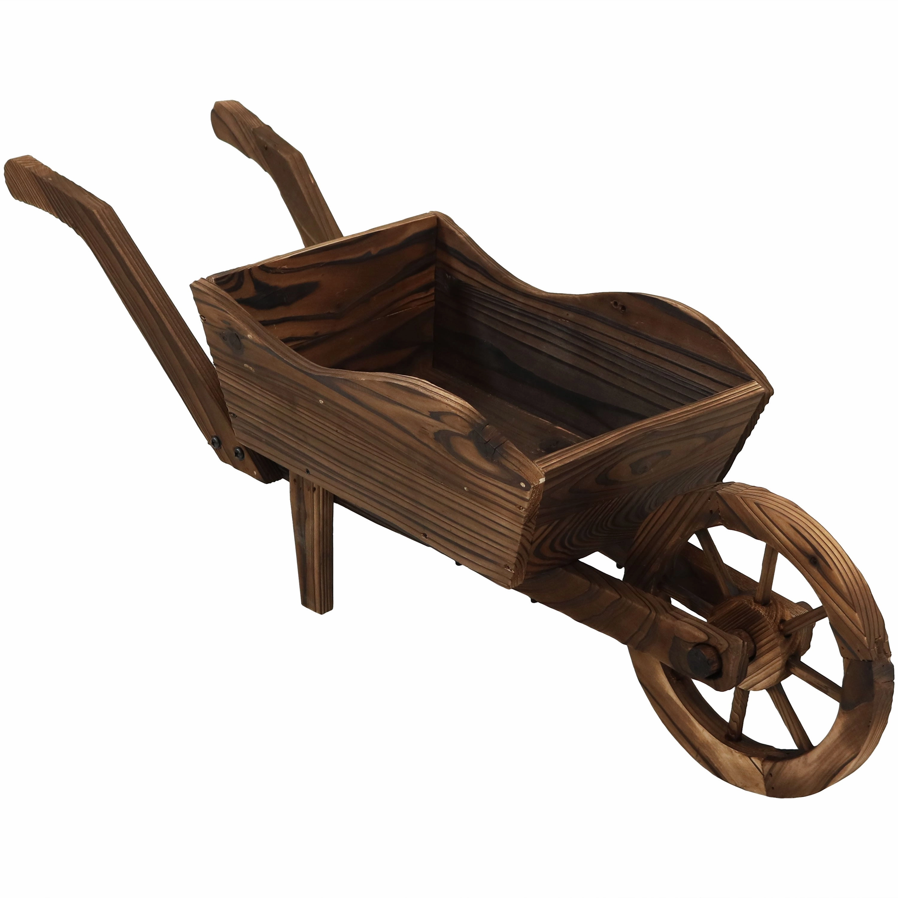 Sunnydaze Wooden Decorative Wheelbarrow Planter - 35" W x 10.25" D x 12" H