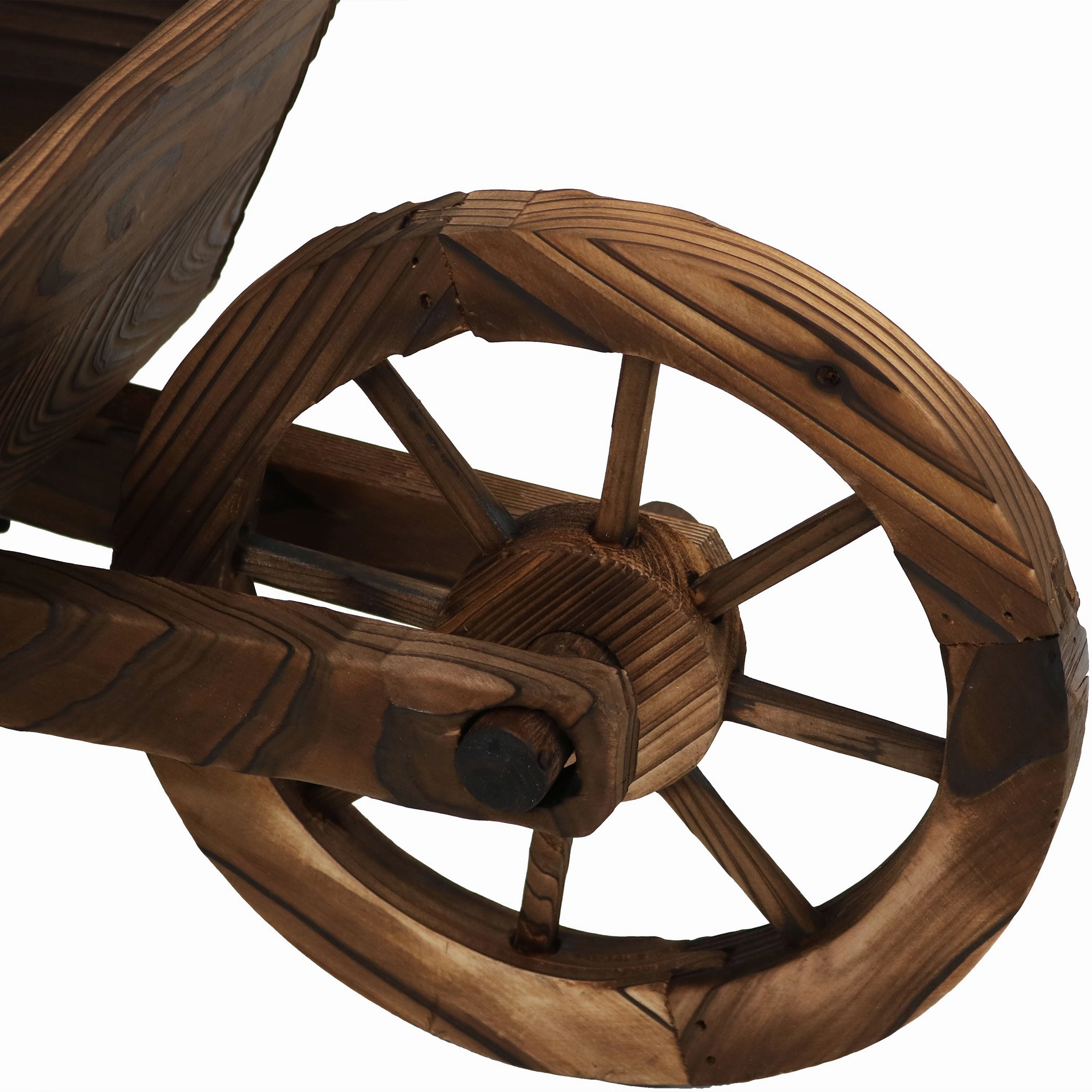 Sunnydaze Wooden Decorative Wheelbarrow Planter - 35" W x 10.25" D x 12" H
