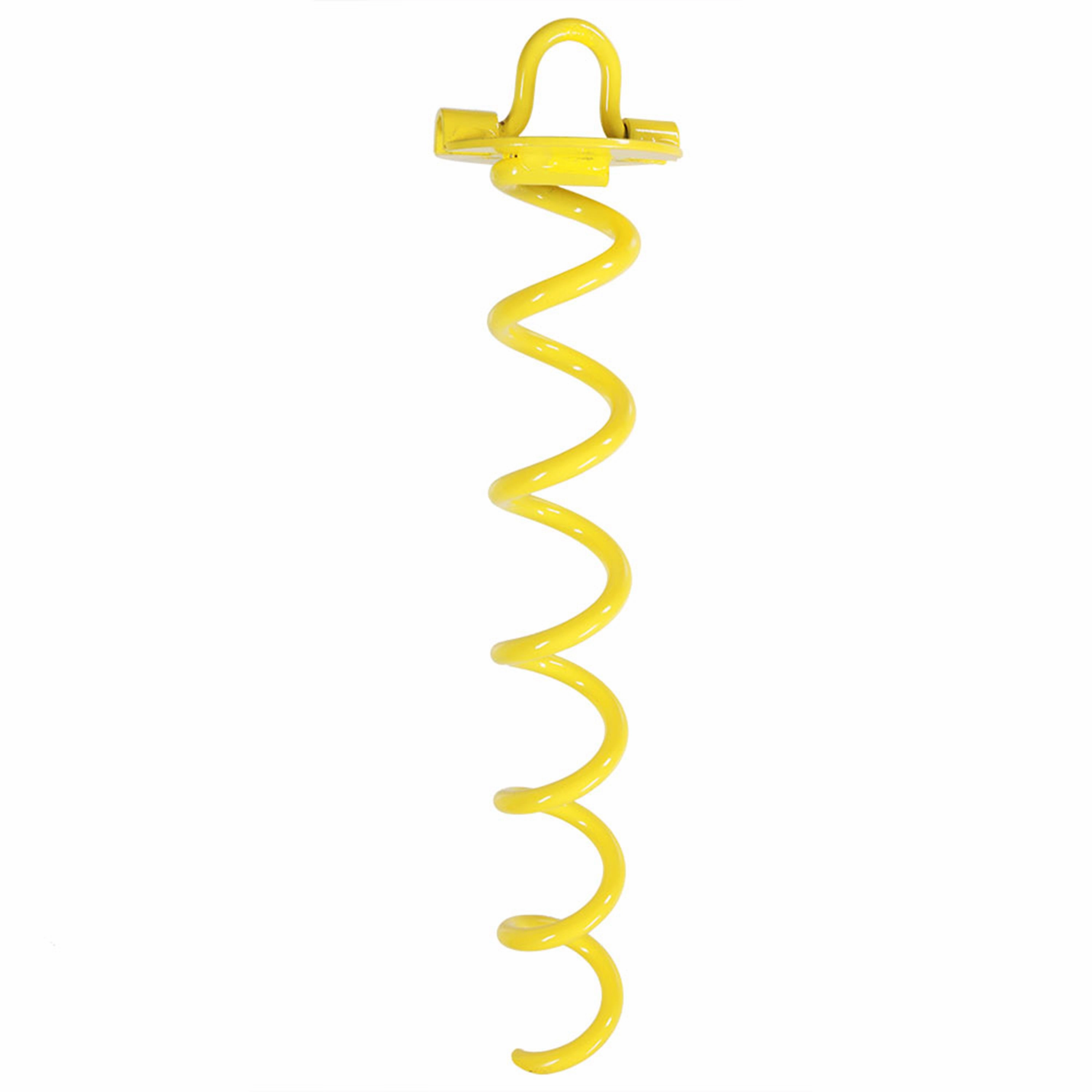 Sunnydaze Yellow Spiral Ground Anchor with Folding Ring decorative outdoor planter box designs