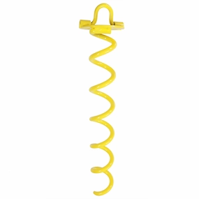 Sunnydaze Yellow Spiral Ground Anchor with Folding Ring decorative outdoor planter box designs