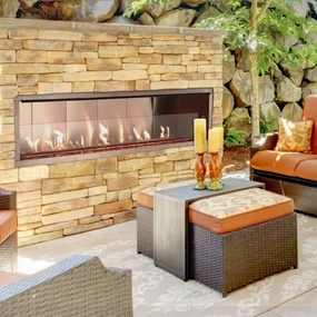 Superior 36" Contemporary Vent-Free Outdoor Fireplace ODLVF36ZENstone-look outdoor patio fireplace