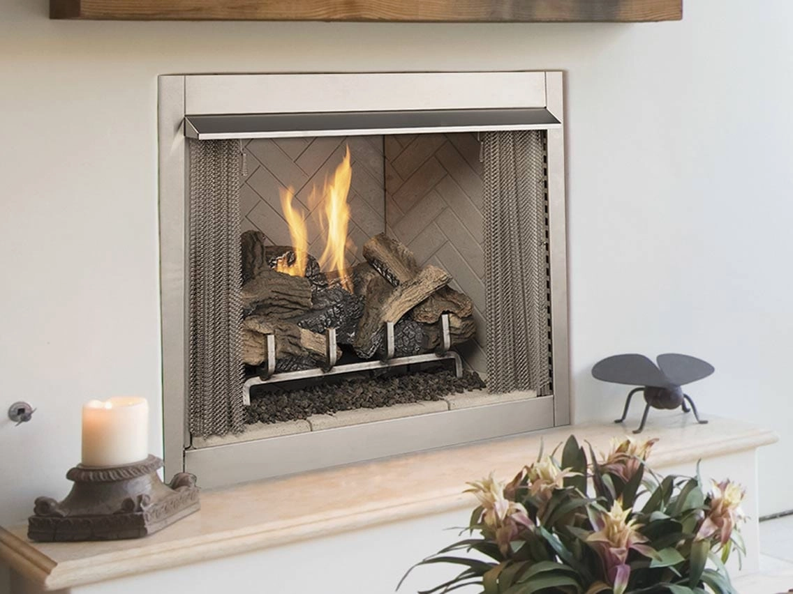 Superior 36" Traditional Vent-Free Outdoor Fireplace VRE3236ZEstone-look outdoor patio fireplace