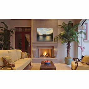 Superior 36" Traditional Vent-Free Outdoor Fireplace VRE4336ZEstone-look outdoor patio fireplace