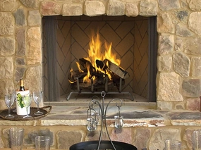 Superior 42" Traditional Wood Burning Outdoor Masonry Fireplace WRE6042stone-look outdoor patio fireplace