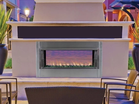 Superior 43" Vent-Free Contemporary Linear Outdoor Fireplace VRE4543stone-look outdoor patio fireplace