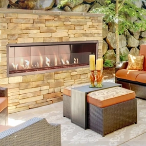 Superior 48" Contemporary Vent-Free Linear Outdoor Fireplace ODLVF48ZENstone-look outdoor patio fireplace