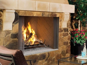 Superior 50" Traditional Wood Burning Outdoor Fireplace WRE4550Wstone-look outdoor patio fireplace