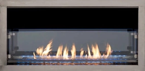 Superior 72" Contemporary Vent-Free Linear Outdoor Fireplace ODLVF72ZENstone-look outdoor patio fireplace