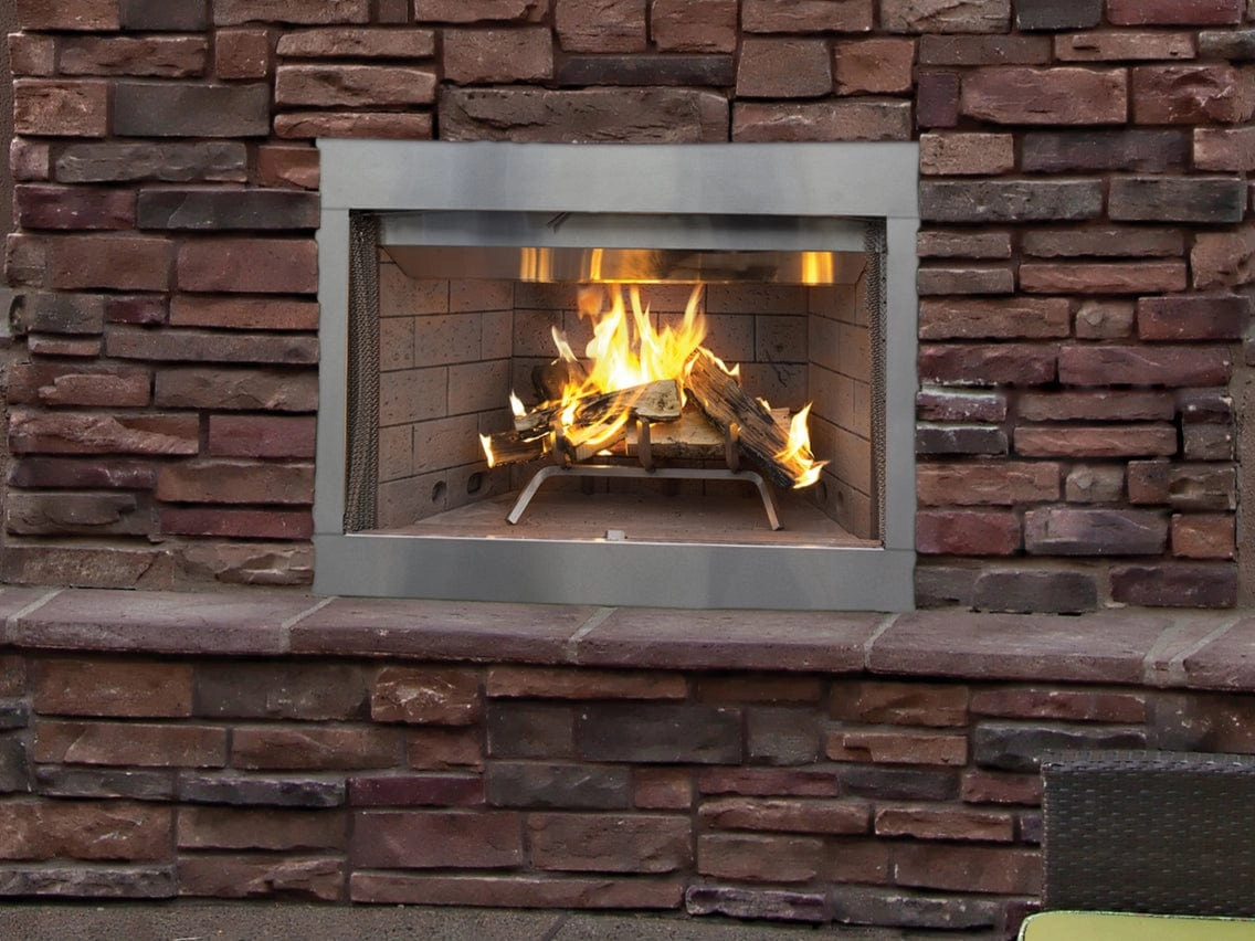 Superior WRE3000 Series 42" Traditional Wood Burning Outdoor Fireplace WRE3042Wstone-look outdoor patio fireplace