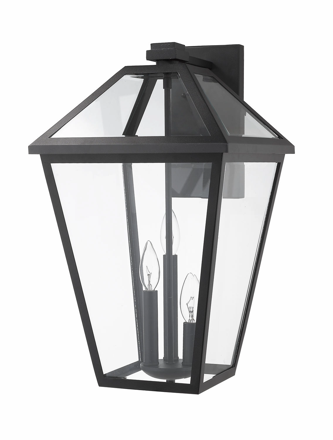Talbot Three Light Outdoor Wall Light Black