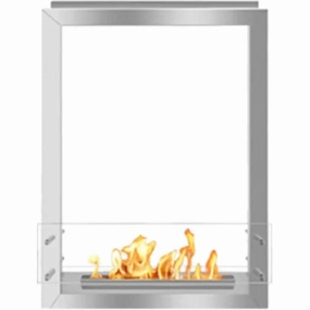 The Bio Flame 24-inch Double Sided Built-In Ethanol Fireboxstone-look outdoor patio fireplace