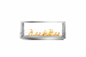 The Bio Flame 60-inch Double Sided Built-In Ethanol Fireboxstone-look outdoor patio fireplace