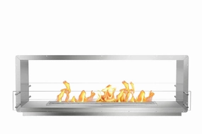 The Bio Flame 72-inch Double Sided Built-In Ethanol Fireboxstone-look outdoor patio fireplace