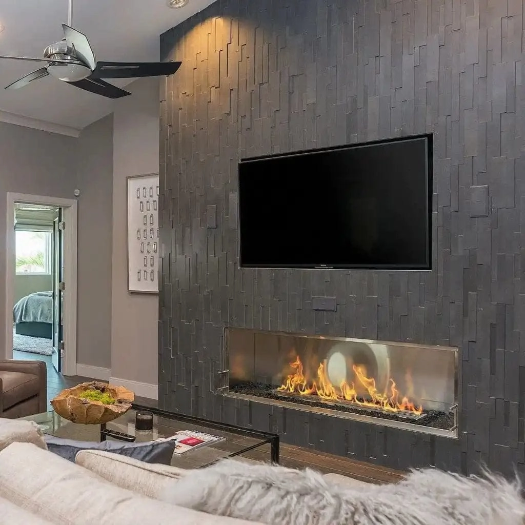 The Bio Flame 72-inch Single Sided Built-In Ethanol Firebox